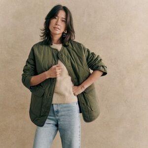 Sezane Farel Jacket 36 floral and olive